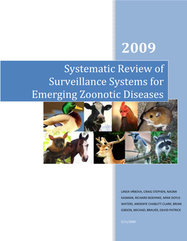 Systematic Review of Surveillance Systems for Emerging Zoonotic Diseases