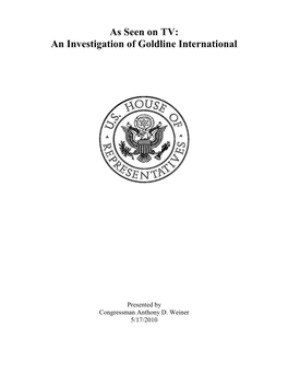 An Investigation of Goldline International