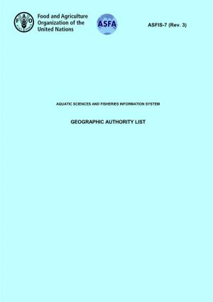 Aquatic Sciences and Fisheries Information System: Geographic