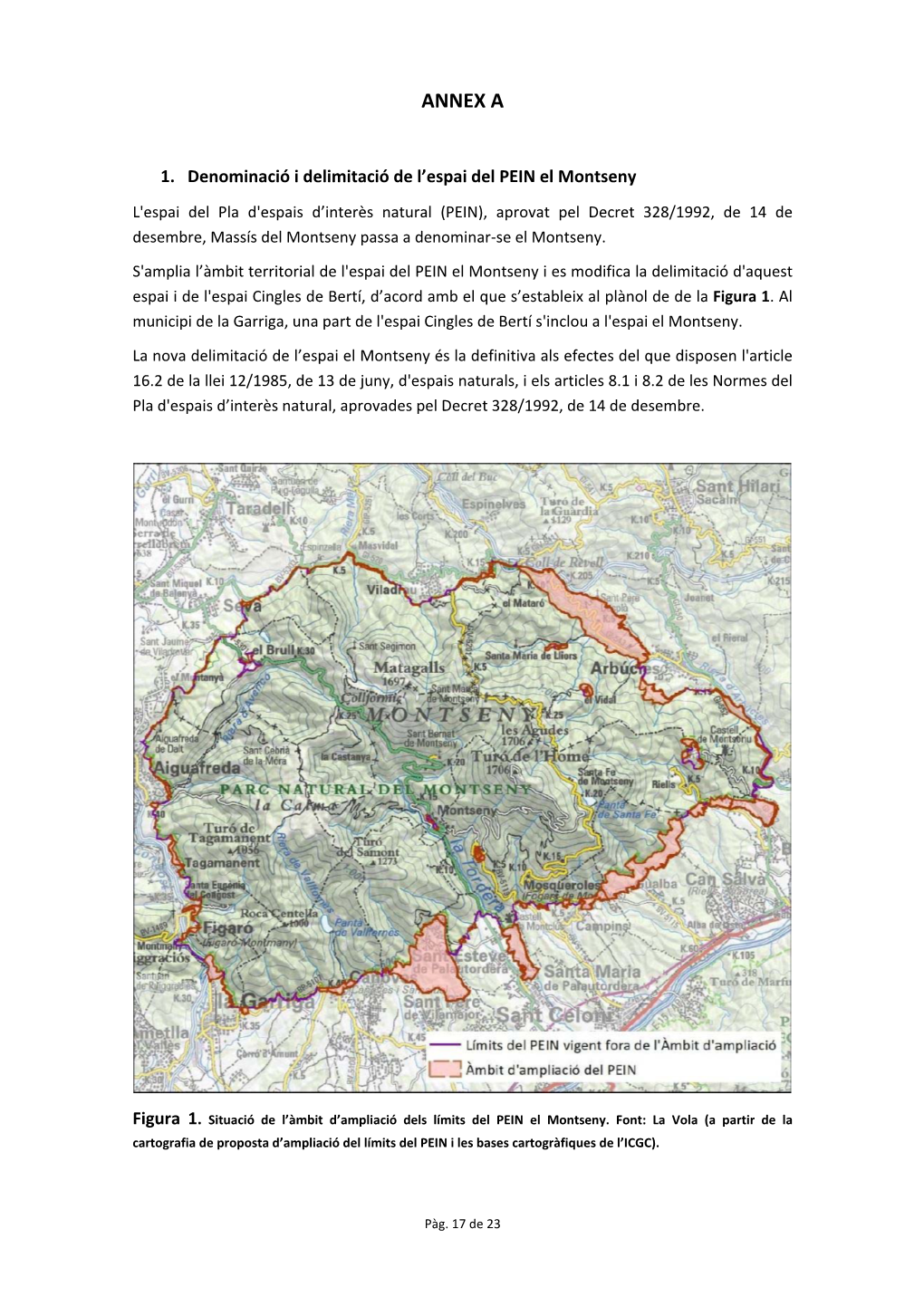 Annex a De La Proposició De Llei De Protecció Del Montseny