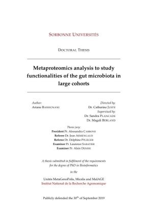 Metaproteomics Analysis to Study Functionalities of the Gut Microbiota in Large Cohorts