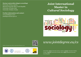 Joint International Master in Cultural Sociology