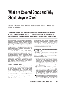 What Are Covered Bonds and Why Should Anyone Care?