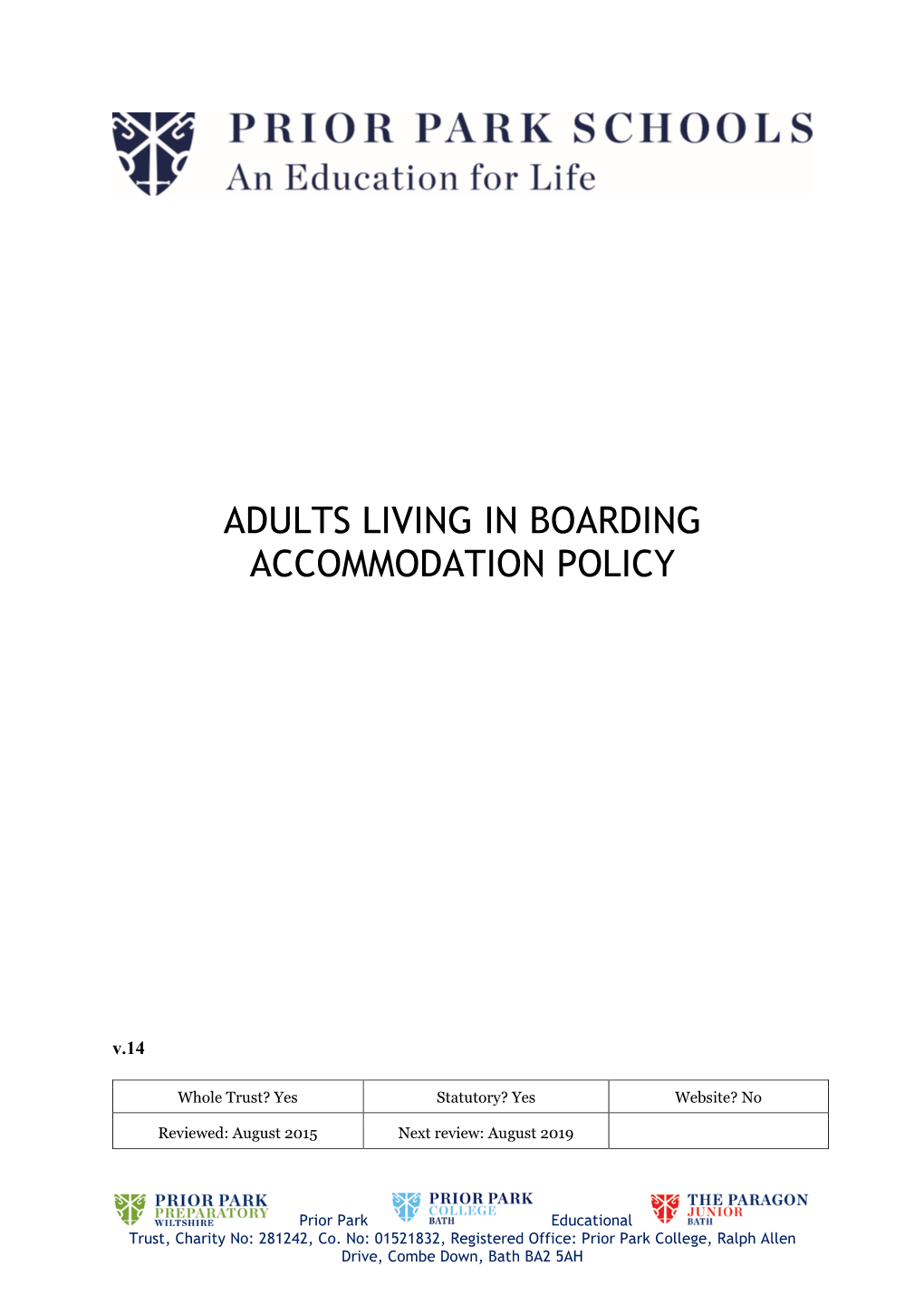 Adults Living in Boarding Accommodation Policy