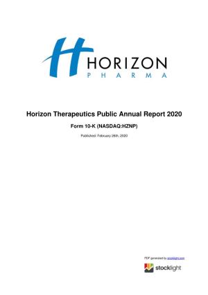 Horizon Therapeutics Public Annual Report 2020