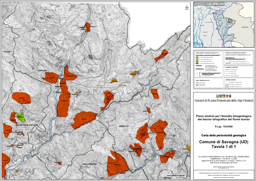Comune Di Savogna (UD) Tavola 1 Di 1