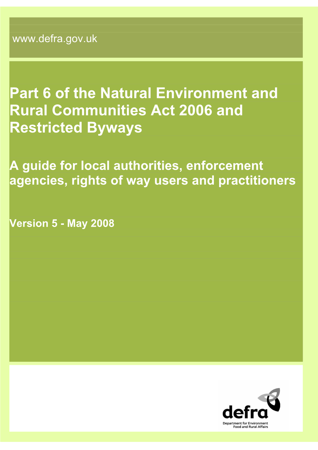 Defra Guidance on Part 6 of the NERC Act 2006