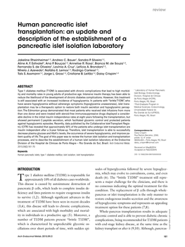 Human Pancreatic Islet Transplantation