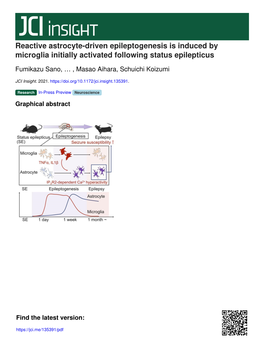 Reactive Astrocyte-Driven Epileptogenesis Is Induced by Microglia Initially Activated Following Status Epilepticus