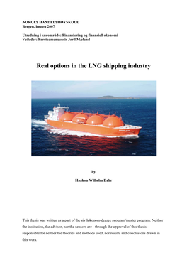Real Options in the LNG Shipping Industry
