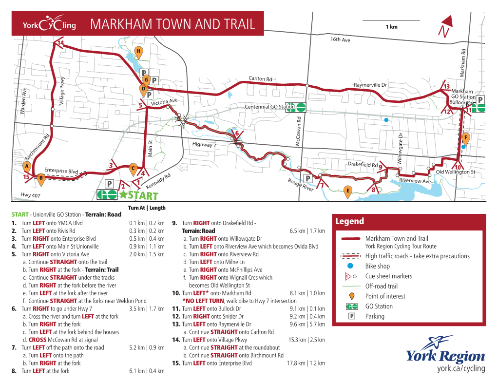 MARKHAM TOWN and TRAIL 1 Km N 16Th Ave 14 H