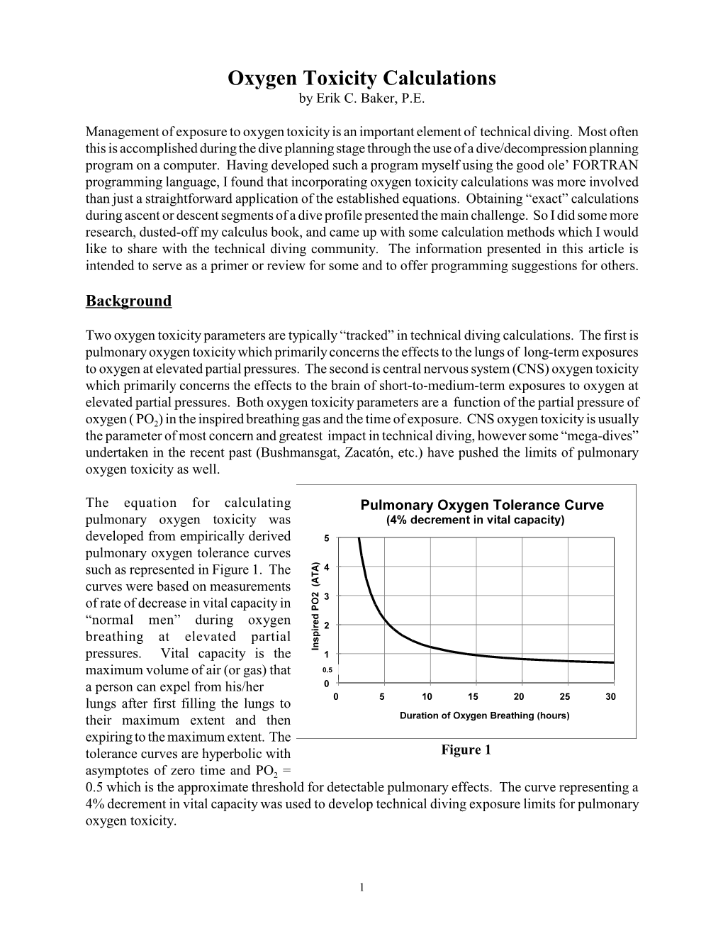 Oxygen Toxicity Calculations by Erik C