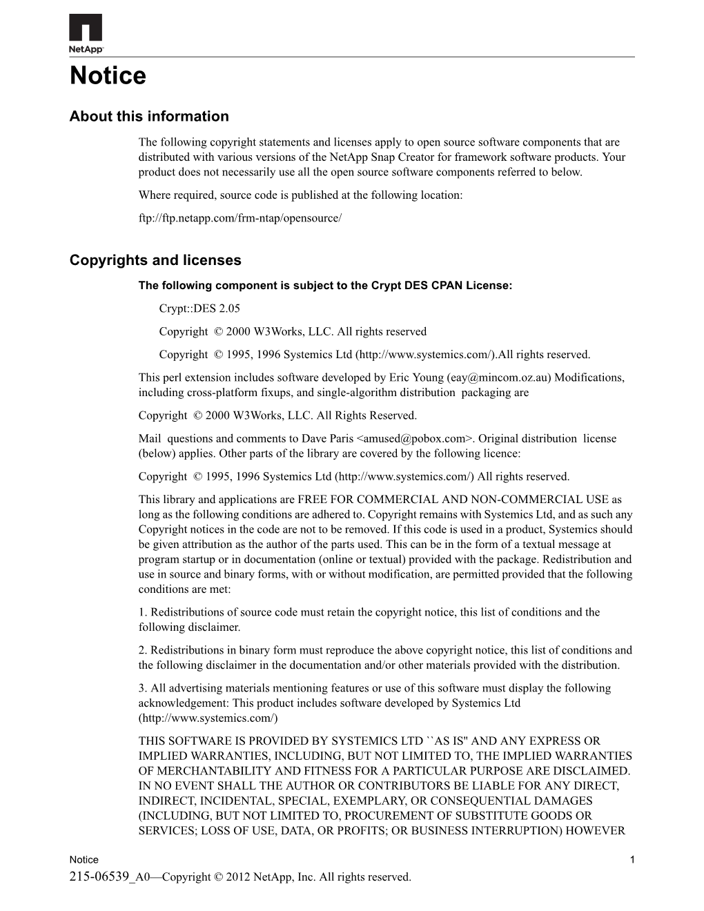 Netapp Snap Creator Framework