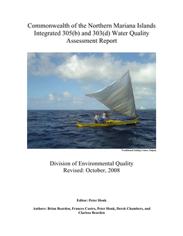 Commonwealth of the Northern Mariana Islands Integrated 305(B) and 303(D) Water Quality Assessment Report