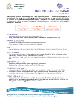 INDONESIAN PROGRAM (GRADES P-Yr11)