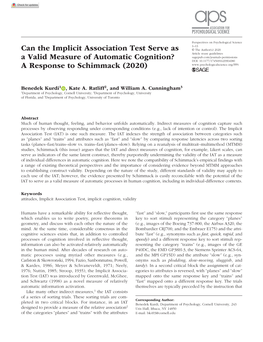 Can the Implicit Association Test Serve As a Valid Measure Of