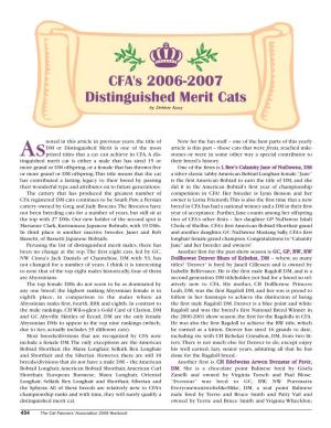 Asnoted in This Article in Previous Years, the Title of DM Or Distinguished Merit Is One of the Most Prized Titles That a Cat Ca
