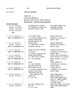 Division Bench-1) Hon'ble the Acting Chief Justice Hon'ble Ms