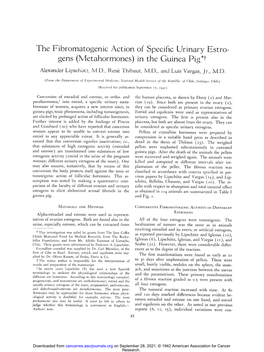 The Fibromatogenic Action of Specific Urinary Estro- Gens (Metahormones) in the Guinea Pig*T