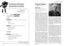 University of Georgia Symphony Orchestra Program Notes