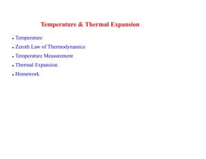 Temperature & Thermal Expansion
