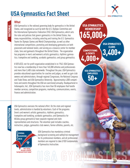 USA Gymnastics Fact Sheet