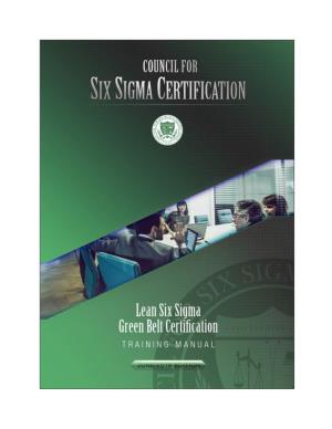 Lean Six Sigma Green Belt Certification Training Manual