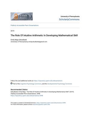The Role of Intuitive Arithmetic in Developing Mathematical Skill