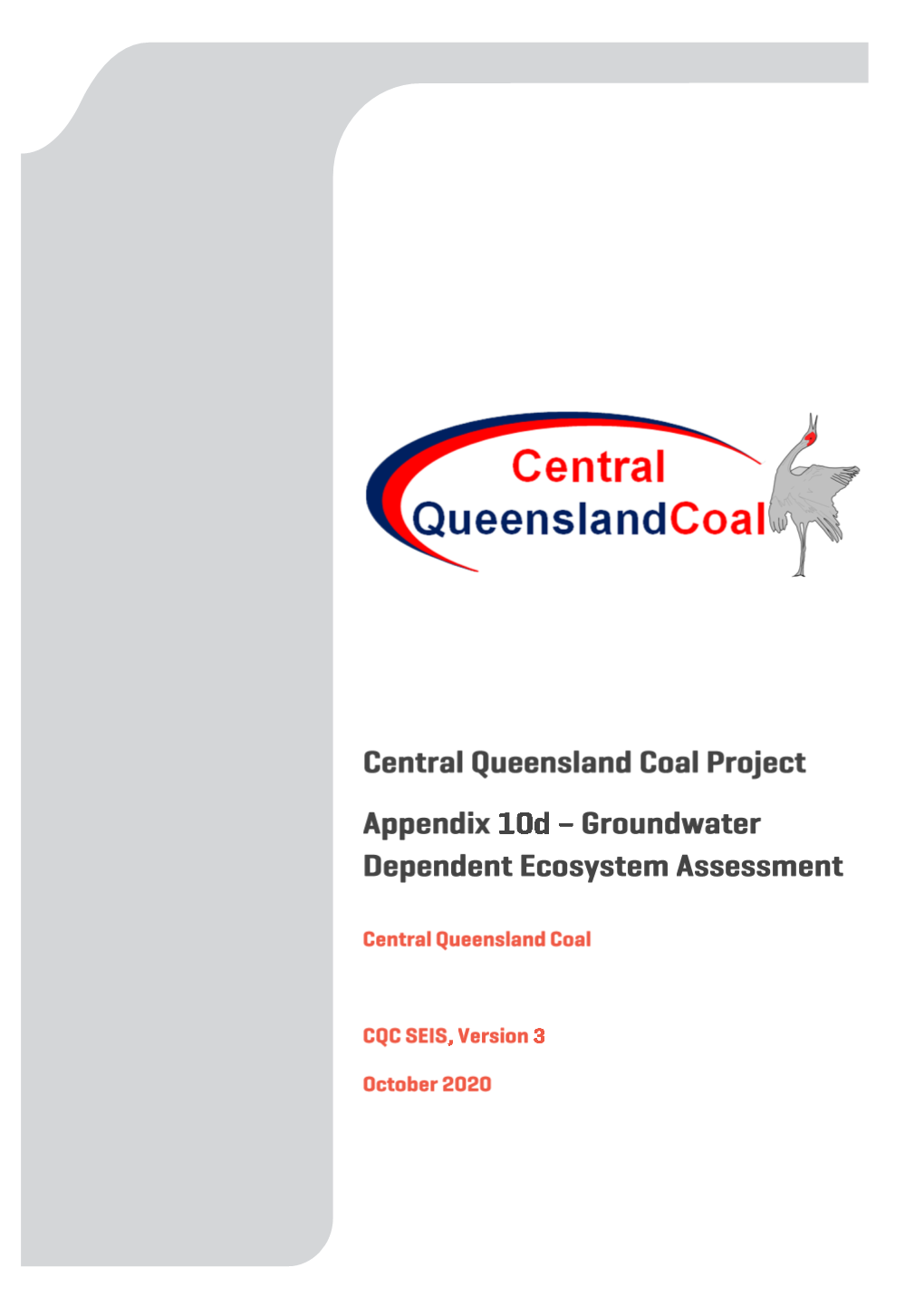 Groundwater Dependent Ecosystem Assessment Central Queensland Coal