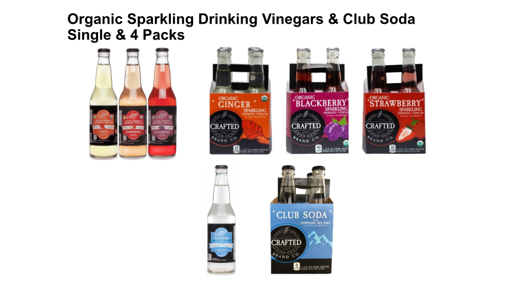 Organic Sparkling Drinking Vinegars & Club Soda Single & 4 Packs