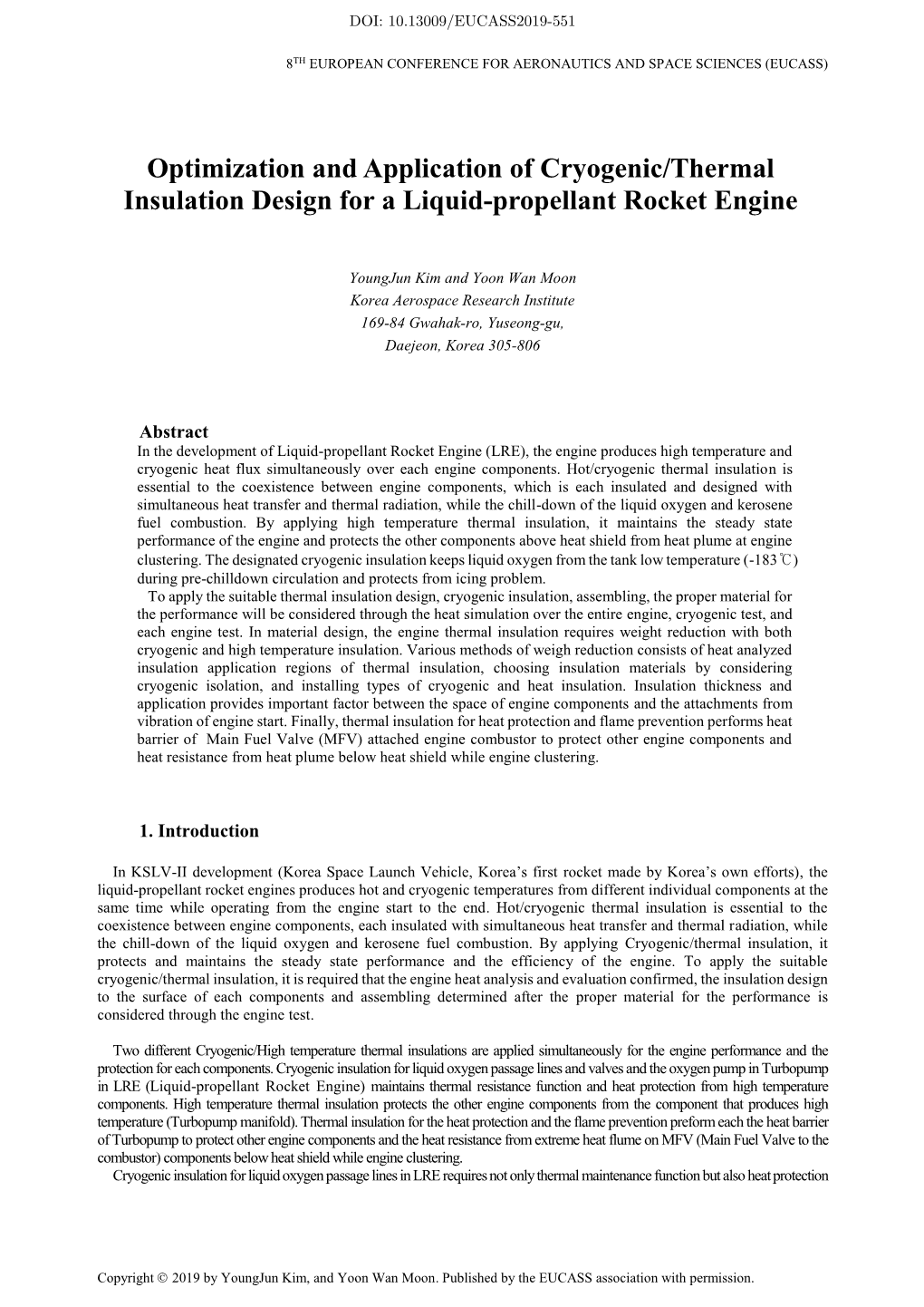 Optimization and Application of Cryogenic/Thermal Insulation Design for a Liquid-Propellant Rocket Engine