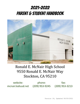 2021-2022 Parent & Student Handbook