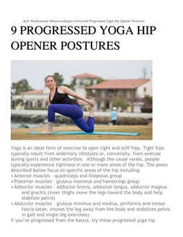 9 Progressed Yoga Hip Opener Postures 9 PROGRESSED YOGA HIP