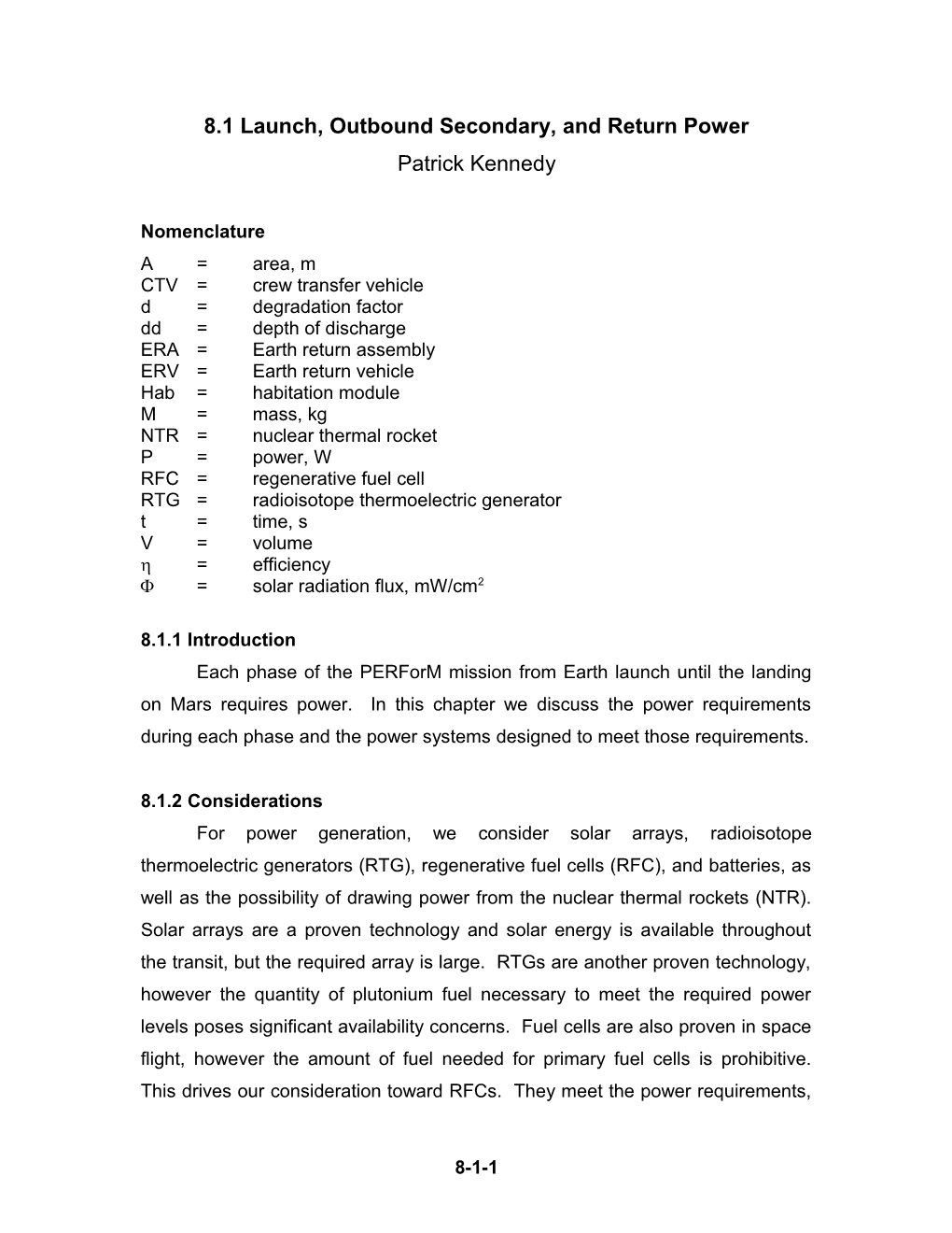 Launch, Outbound Secondary, and Return Power