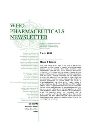 Who Pharmaceuticals Newsletter