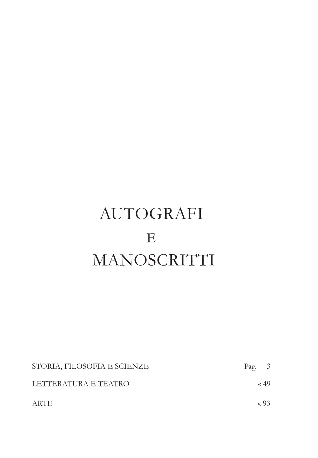 Autografi Manoscritti