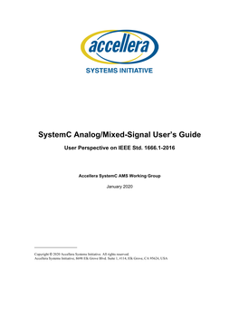 Systemc Analog/Mixed-Signal User's Guide
