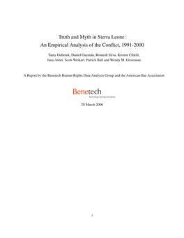 Truth and Myth in Sierra Leone: an Empirical Analysis of the Conflict