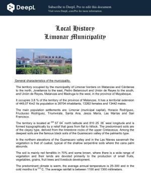 Local History Limonar Municipality