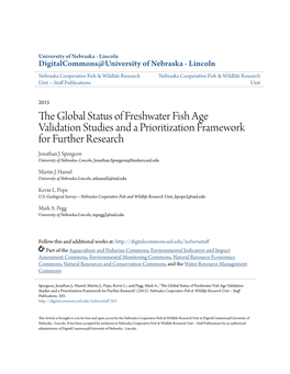 The Global Status of Freshwater Fish Age Validation Studies and a Prioritization Framework for Further Research Jonathan J