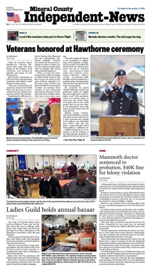 Veterans Honored at Hawthorne Ceremony