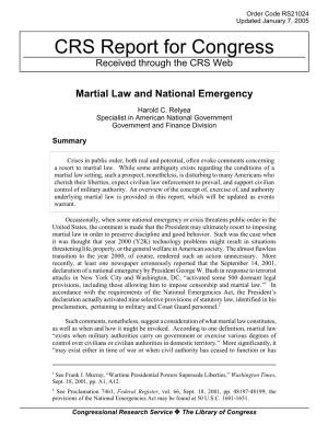 Martial Law and National Emergency