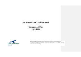 ARCHERFIELD and YELLOWCRAIG Management Plan 2017-2021