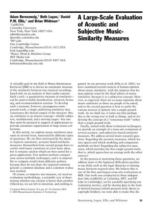 A Large-Scale Evaluation of Acoustic and Subjective Music-Similarity Measures