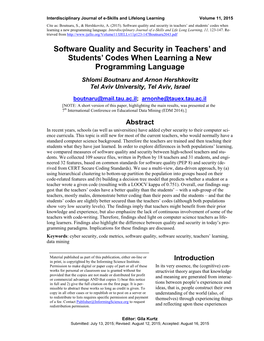 Software Quality and Security in Teachers' and Students' Codes