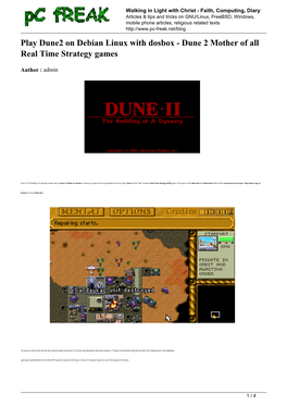Play Dune2 on Debian Linux with Dosbox - Dune 2 Mother of All Real Time Strategy Games