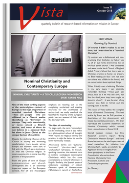 Nominal Christianity and Contemporary Europe