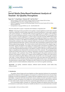 Social Media Data-Based Sentiment Analysis of Tourists' Air Quality