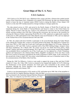 Great Ships of the US Navy USS Canberra