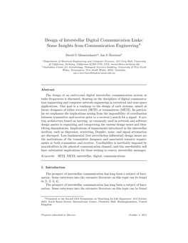 Design of Interstellar Digital Communication Links: Some Insights from Communication Engineering$